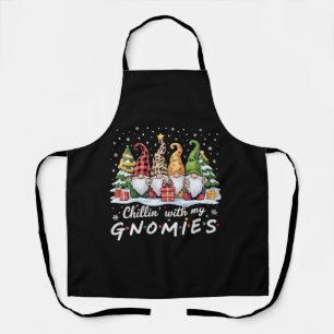 Chillin With My Gnomies Christmas Family Friend Apron