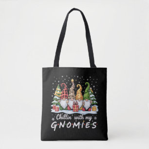 Chillin With My Gnomies Christmas Family Friend  Tote Bag