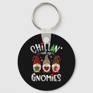 Chillin With My Gnomies Christmas Gnome Family Mat Key Ring