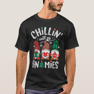 Chillin With My Gnomies Christmas Gnome Family Mat T-Shirt