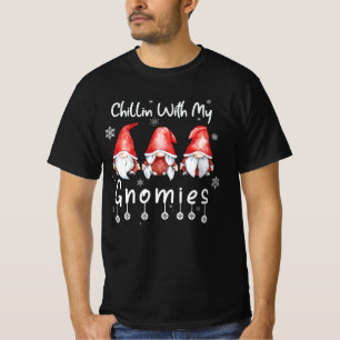 Chillin With My Gnomies Christmas Gnomes Cute Xmas T-Shirt