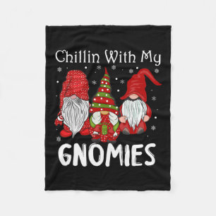Chillin With My Gnomies Christmas Pamajas Family F Fleece Blanket