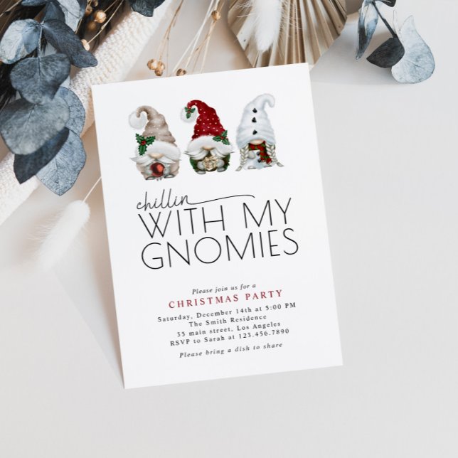 Chillin With My Gnomies Christmas Party Invitation (Creator Uploaded)