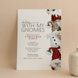 Chillin With My Gnomies Christmas Party Invitation