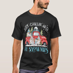 Chillin With My Gnomies Funny Christmas Gnomes Red T-Shirt