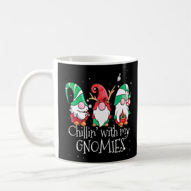 Chillin' With My Gnomies Garden Gnome Christmas Pa Coffee Mug (Left)