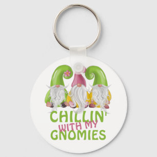 Chillin With My Gnomies Gnome Humour Key Ring