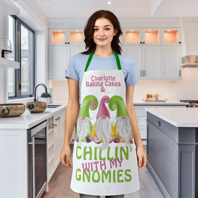 Chillin With My Gnomies Gnome Humour Personalised Apron (Creator Uploaded)
