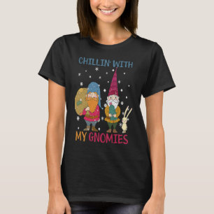 Chillin' With My Gnomies God Jul Funny Christmas T-Shirt