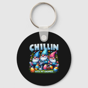Chillin' With My Gnomies Happy Easter Family Match Key Ring