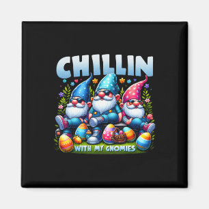 Chillin' With My Gnomies Happy Easter Family Match Magnet