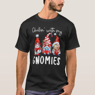 Chillin' With My Gnomies Hot Chocolate Gnome Santa T-Shirt