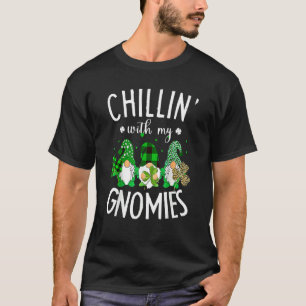 Chillin With My Gnomies Leopard Buffalo Plaid St P T-Shirt