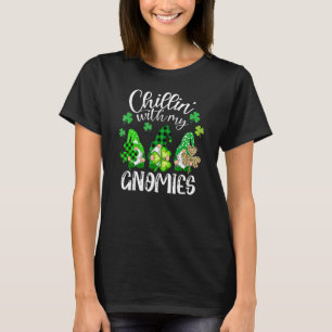 Chillin With My Gnomies Leopard Buffalo Plaid St P T-Shirt