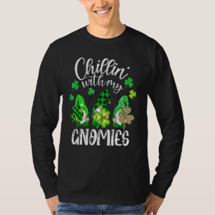 Chillin With My Gnomies Leopard Buffalo Plaid St P T-Shirt