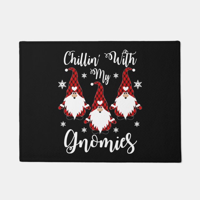 Chillin With My Gnomies Santa Claus Garden Gnome Doormat (Front)