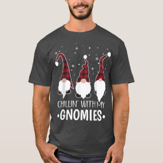 Chillin With My Gnomies Santa Gnome Christmas Paja T-Shirt