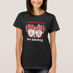 Chillin With My Gnomies Valentines Day Gnome Heart T-Shirt
