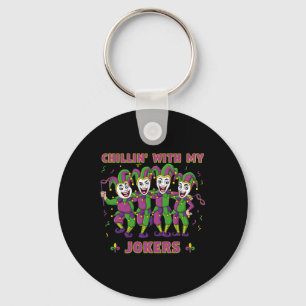Chillin With My Jokers Mardi Gras Fun Boys Girls K Key Ring