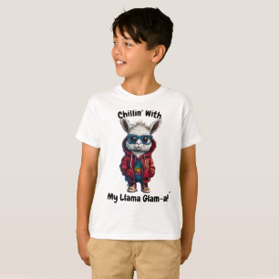 Chillin' with My Llama Glam-a - Cute Youth Hoodie T-Shirt