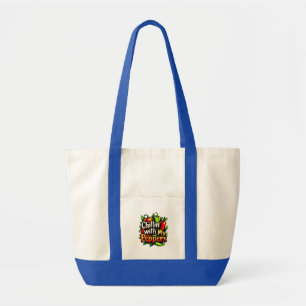 Chillin' with My Peppers - Colourful Chilli Graphi Tote Bag