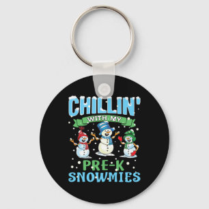 Chillin' With My Pre-k Snowmies Christmas Teacher Key Ring