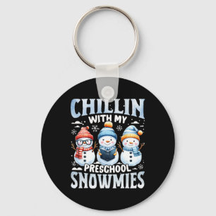 Chillin With My Preschool Snowmies Xmas Gifts Back Key Ring