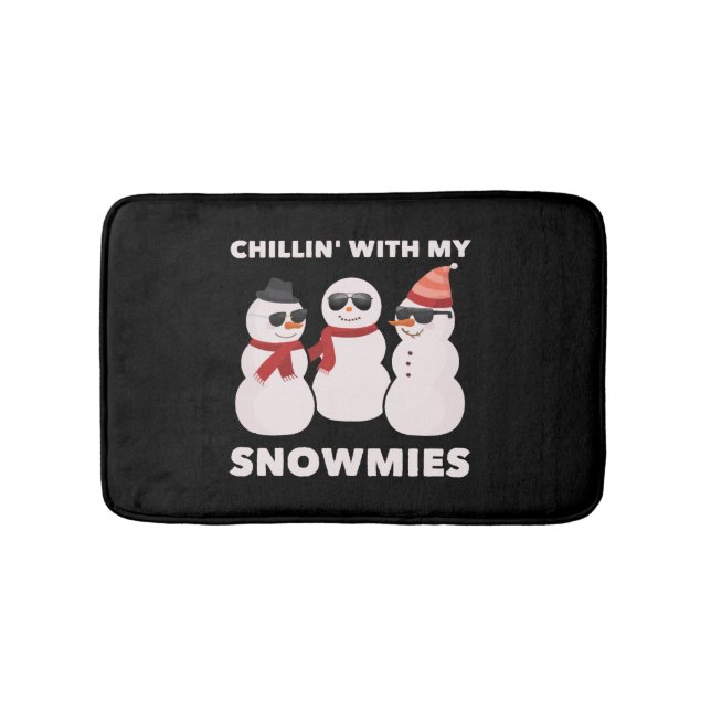 Chillin' With My Snowmies Bath Mat (Front)