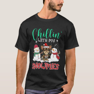 Chillin With My Snowmies Chihuahua Santa Christmas T-Shirt