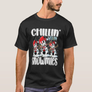 Chillin With My Snowmies Funny Dabbing Soccer Snow T-Shirt
