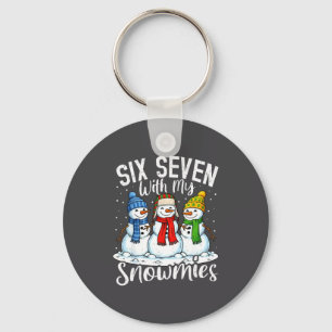 Chillin With My Snowmies Funny Snowman 67 Christma Key Ring
