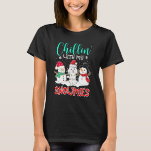 Chillin With My Snowmies Poodle Santa Christmas Tr T-Shirt