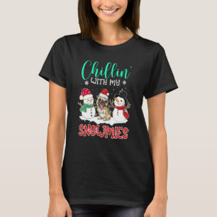 Chillin With My Snowmies Pug Santa Christmas Tree T-Shirt