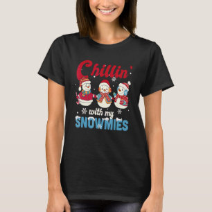 Chillin' With My Snowmies Retro Christmas Xmas Sno T-Shirt