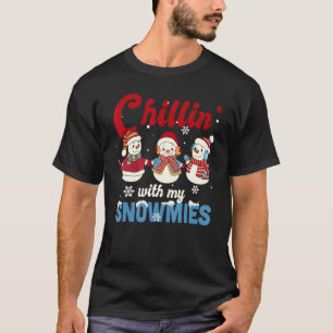 Chillin' With My Snowmies Retro Christmas Xmas Sno T-Shirt