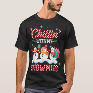 Chillin' With My Snowmies Santa Snowman Scarf Ligh T-Shirt