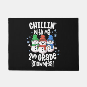 Chillin With My Snowmies Shirt 2nd Grade Teacher Doormat
