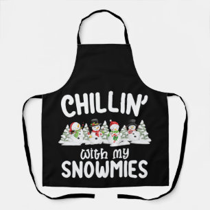 Chillin With My Snowmies Snowman Christmas Apron