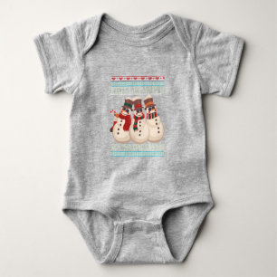 Chillin' With My Snowmies Ugly Christmas Snowman Baby Bodysuit