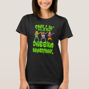 Chillin with my Zombie Pumpkin Skeleton Dab Homesc T-Shirt