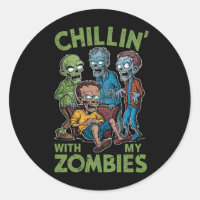Chillin With My Zombies Halloween Boys Kids Funny