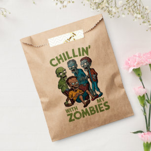 Chillin With My Zombies Halloween Boys Kids Funny Favour Bag