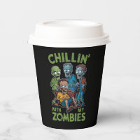 Chillin With My Zombies Halloween Boys Kids Funny
