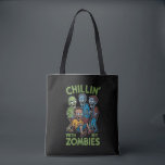 Chillin With My Zombies Halloween Boys Kids Funny Tote Bag<br><div class="desc">Chillin With My Zombies Halloween Boys Kids Funny</div>