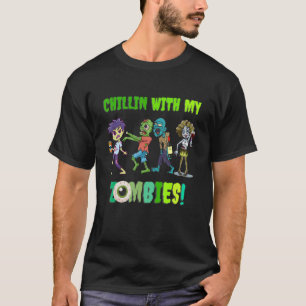 Chillin With My Zombies Halloween Men Boys Kids Z T-Shirt