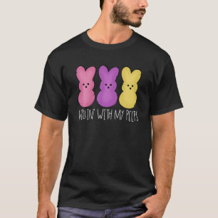 Chillin With Pe Eps Cute Easter Bunny Funny Easter T-Shirt