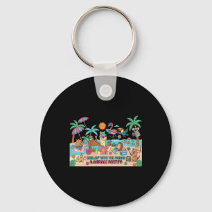 Chillin With The Squad Animals Beach Party Key Ring