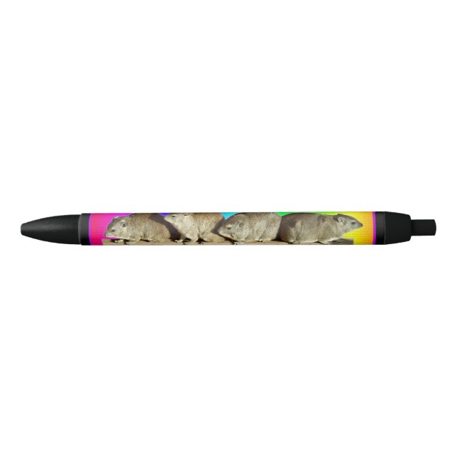 Chilling African Hyrax Black Ink Pen (Front)