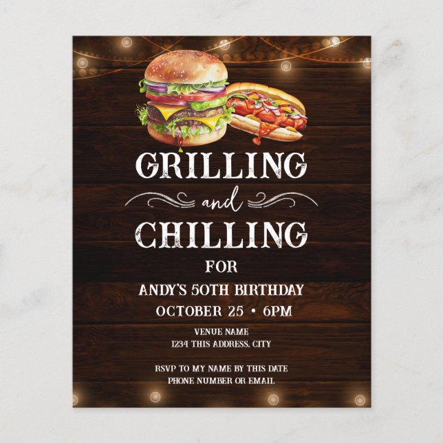 Chilling and Grilling 50th Birthday Invite (Front)
