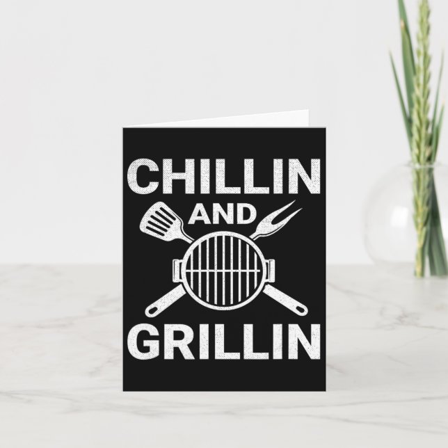 Chilling And Grilling Cookout Bbq  Card (Front)